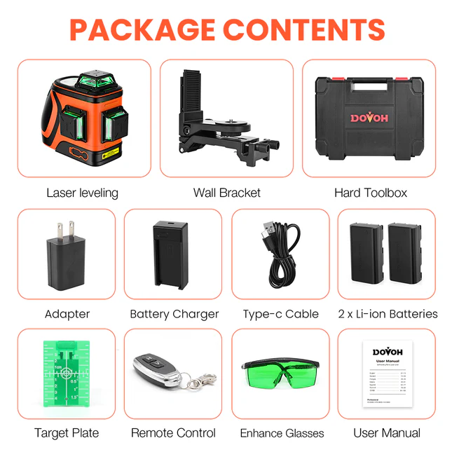 Ultra-Bright Outdoor Laser Level 3x360- Dovoh H3-360G - Image 8