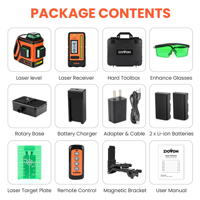 Outdoor Laser Level with Receiver- Dovoh H3-360G-KIT - Image 7