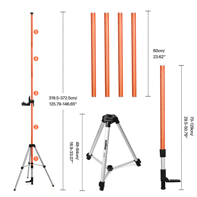 Telescoping Laser Level Pole with Tripod- DP3700 - Image 6