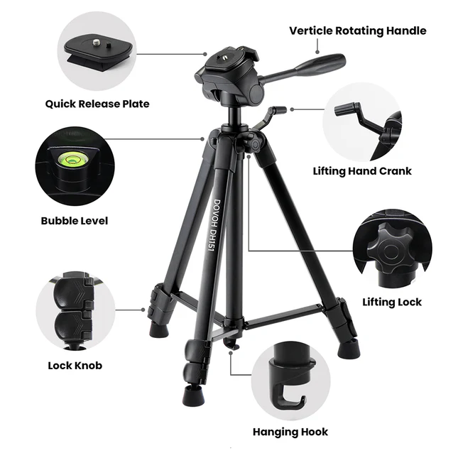 Adjustable Tripod For Laser Level with 1/4"-20 Screw Mount -DH151 - Image 4