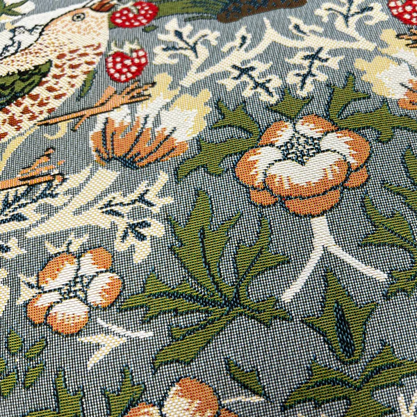 V&A Licensed Strawberry Thief Grey - Panelled Cushion Cover 45cm*45cm - Image 4