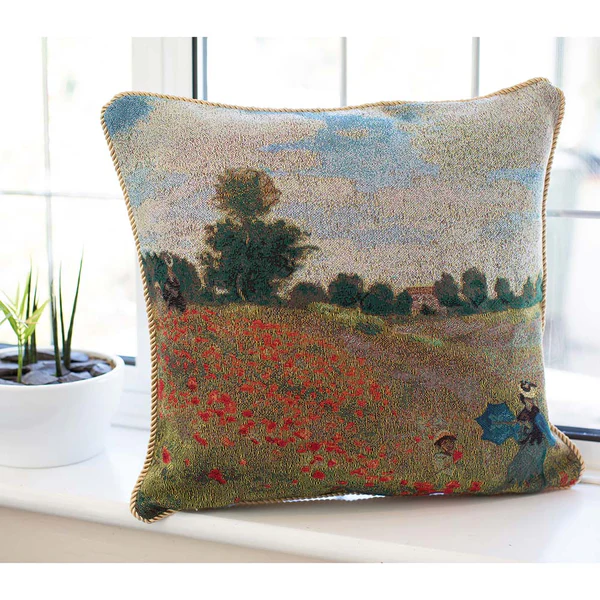 Monet Poppy Field - Cushion Cover Art 45cm*45cm - Image 2