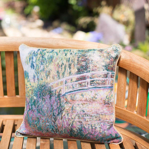Monet Japanese Bridge - Cushion Cover Art 45cm*45cm - Image 2