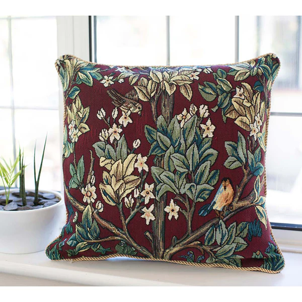 William Morris Tree of Life Red - Cushion Cover Art 45cm*45cm - Image 3