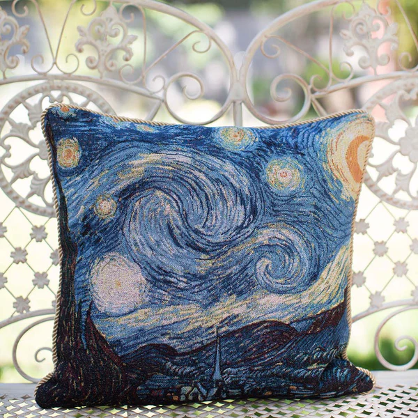 Van Gogh Starry Night - Cushion Cover Art 45cm*45cm - Image 3