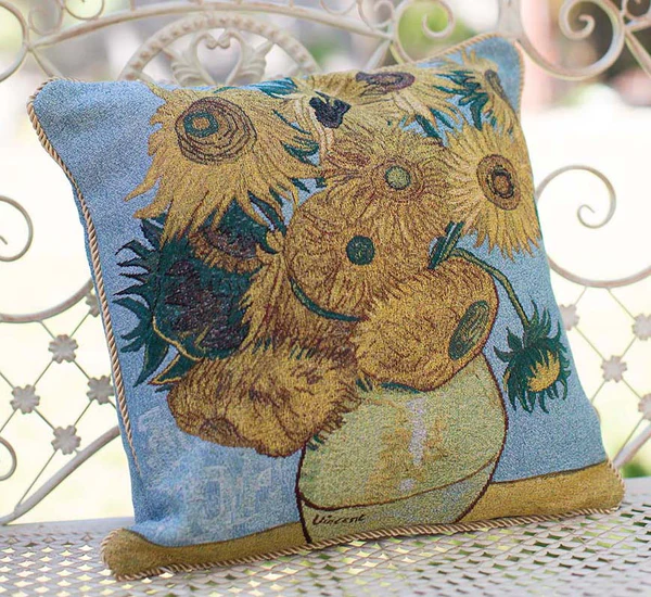 Van Gogh Sun Flower - Cushion Cover Art 45cm*45cm - Image 2