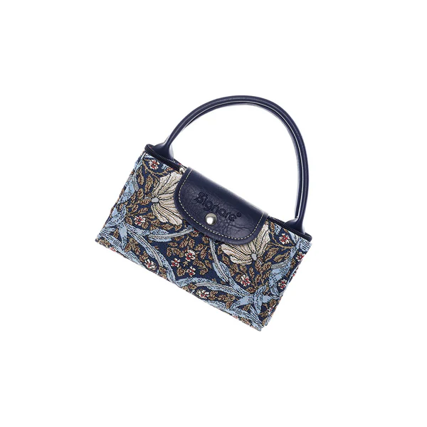 William Morris Pimpernel and Thyme Blue - Foldaway Bag - Image 6