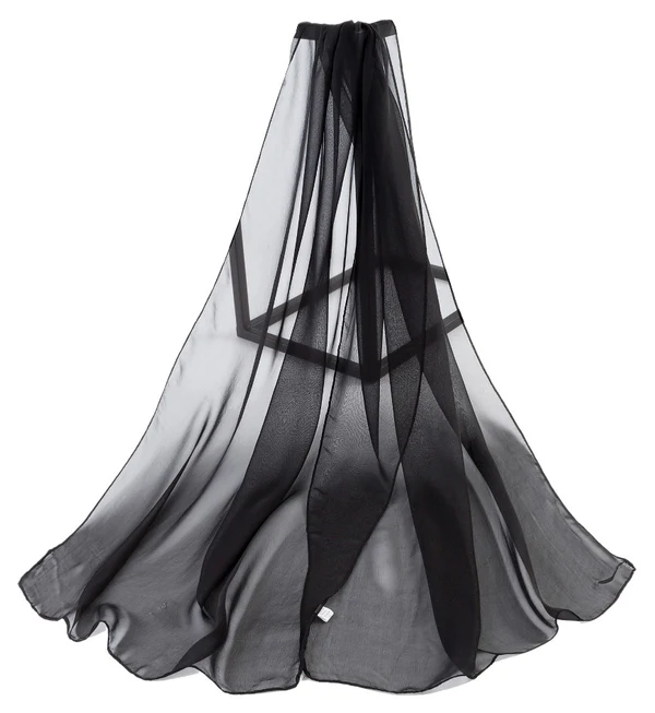 Black - Plain Chiffon - Image 5