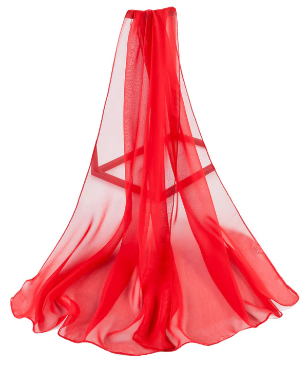Red - Plain Chiffon - Image 5