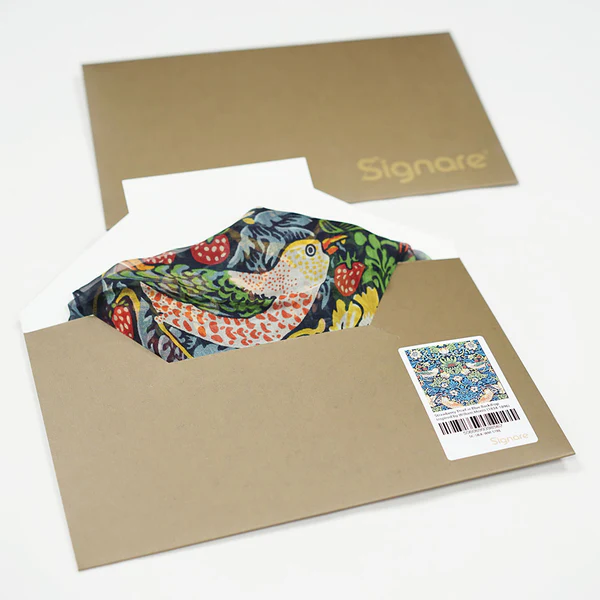 William Morris Strawberry Thief Blue - 100% Pure Silk Scarf - Image 2