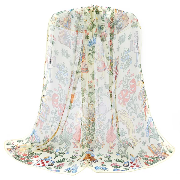 Alice In Wonderland - 100% Pure Silk Scarf - Image 6