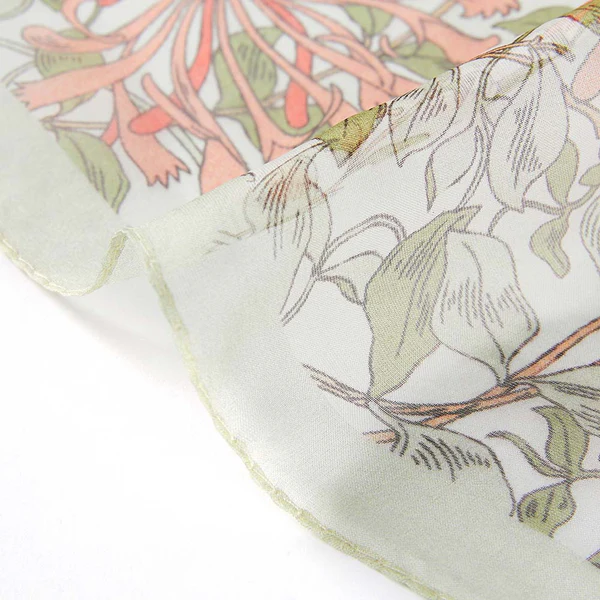 May Morris Honeysuckle - 100% Pure Silk Scarf - Image 4
