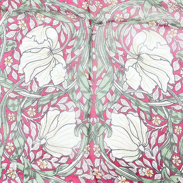William Morris Pimpernel and Thyme Red - 100% Pure Silk Scarf - Image 3
