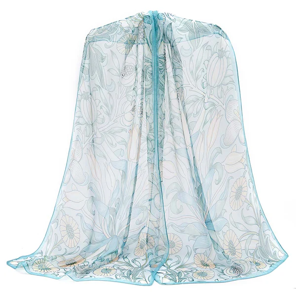 William Morris Pomegranate & Lily - 100% Pure Silk Scarf - Image 6