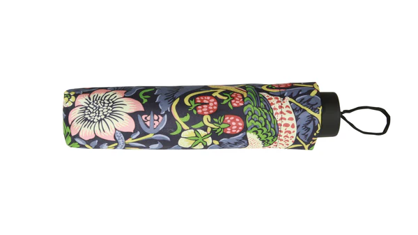 William Morris Strawberry Thief Blue - Art Folding Umbrella - Image 2