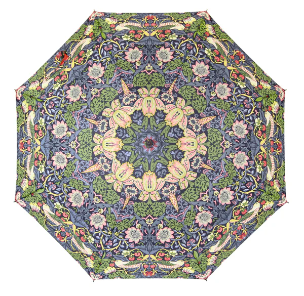 William Morris Strawberry Thief Blue - Art Folding Umbrella - Image 3