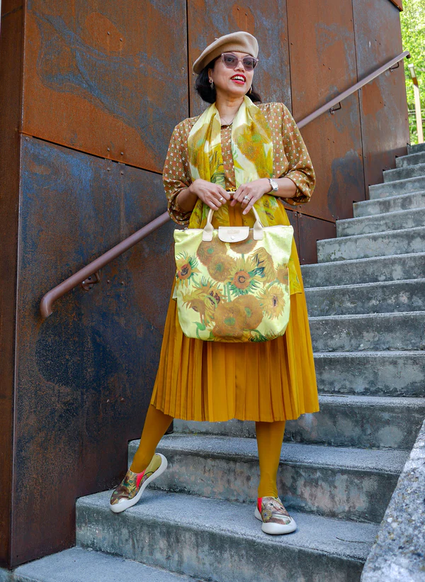 Van Gogh Sunflowers - 100% Pure Silk Scarf - Image 6