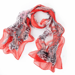Red - Leopard Chiffon