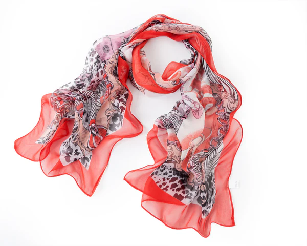 Red - Leopard Chiffon