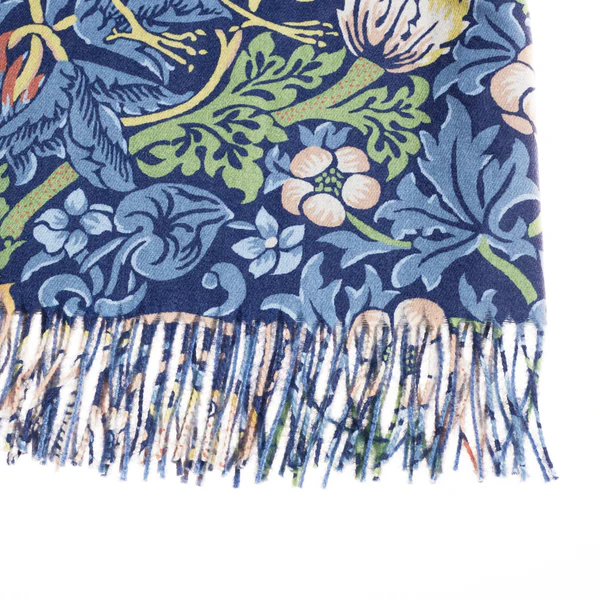 William Morris Strawberry Thief Blue - Art Pashmina - Image 4