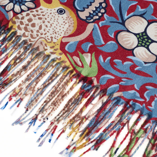 William Morris Strawberry Thief Red - Art Pashmina - Image 5