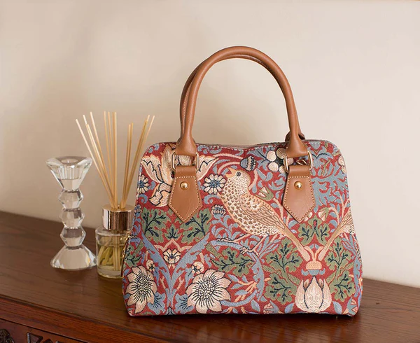 William Morris Strawberry Thief Red - Convertible Bag - Image 5