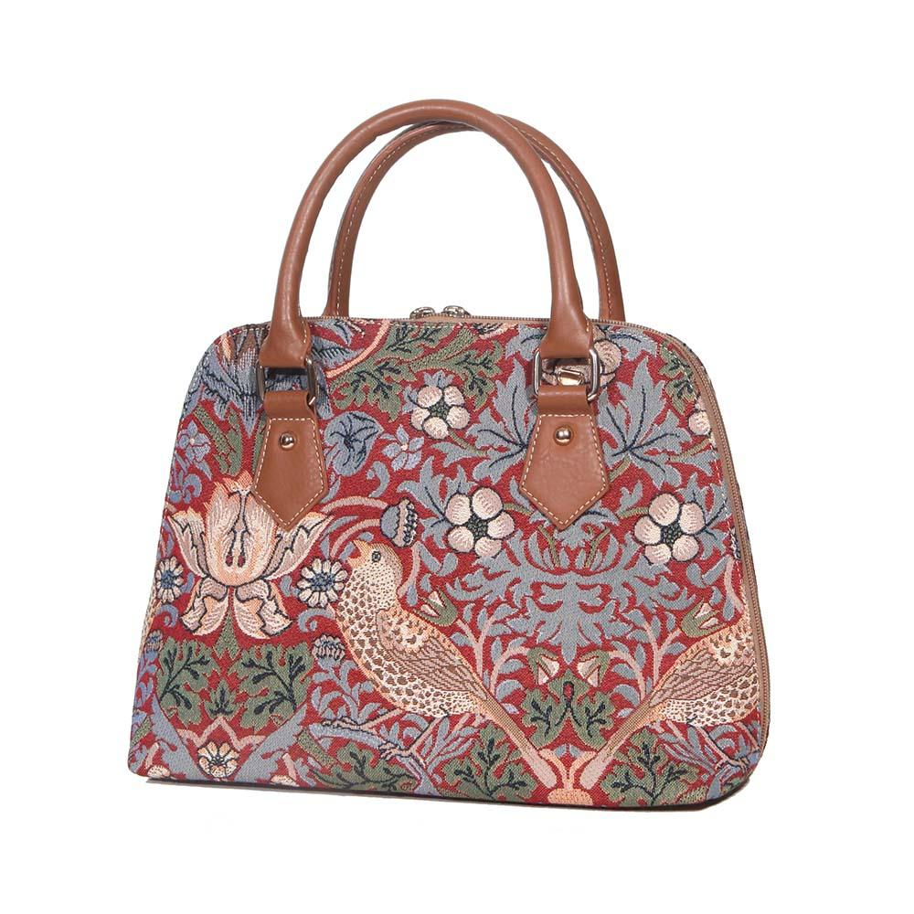 William Morris Strawberry Thief Red - Convertible Bag - Image 4