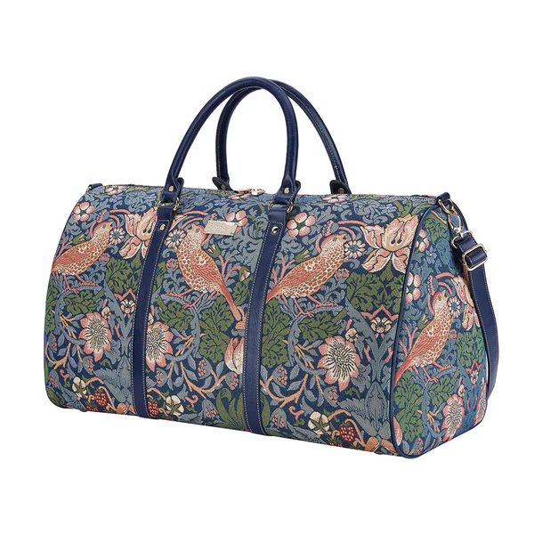William Morris Strawberry Thief Blue - Big Holdall Bag - Image 2