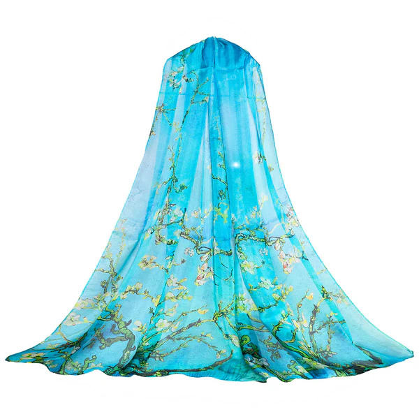 Van Gogh Almond Blossom - 100% Pure Silk Scarf - Image 2