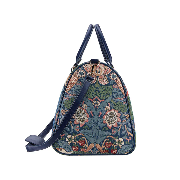 William Morris Strawberry Thief Blue - Big Holdall Bag - Image 3