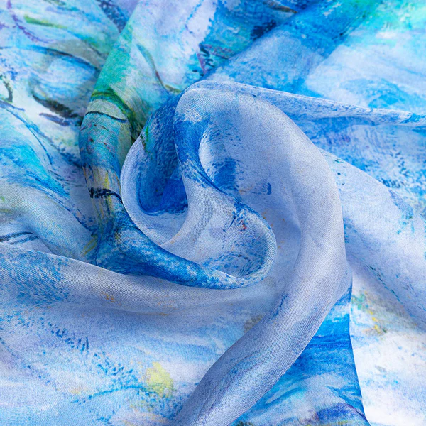 Claude Monet Water Lily - 100% Pure Silk Scarf - Image 3