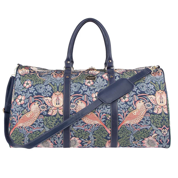 William Morris Strawberry Thief Blue - Big Holdall Bag - Image 4