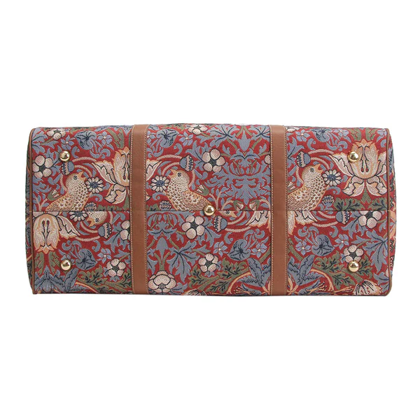 William Morris Strawberry Thief Red - Big Holdall Bag - Image 2